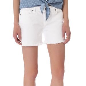 PAIGE White Jimmy Jimmy Cutoff Shorts